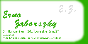 erno zaborszky business card